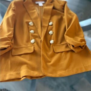 Women's Double-Breasted Tan Blazer